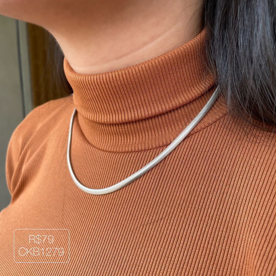 Choker Lacraia 4mm 2024/2 Lisa Prateada